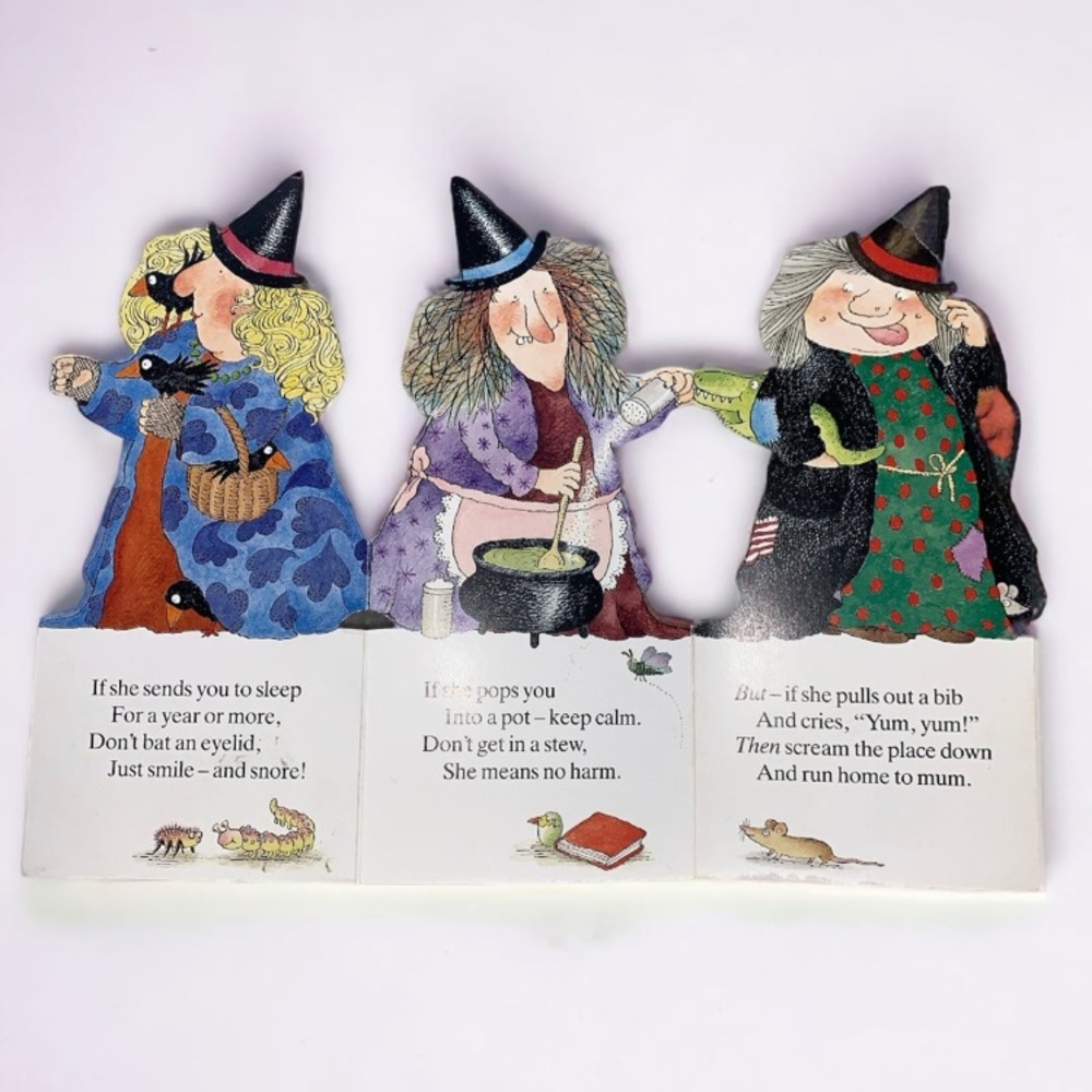Daisychains Which Witch 1983 3-fold card Janet and Allan Ahlberg 8" x 11"